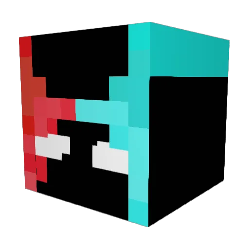 DragonAttack3 Minecraft avatar head, 3D render