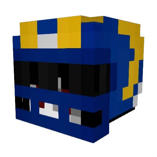 DragonBallZ Minecraft avatar head, 3D render