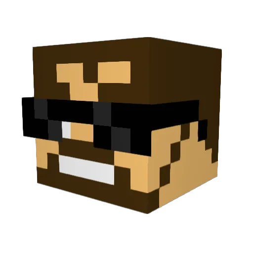 DragonBreh Minecraft avatar head, 3D render