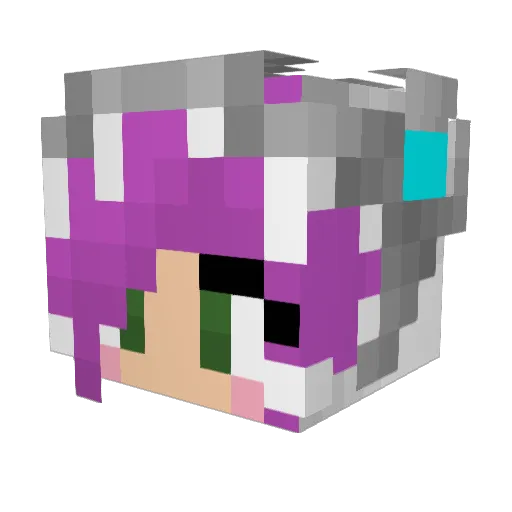 DragonGirl19 Minecraft avatar head, 3D render