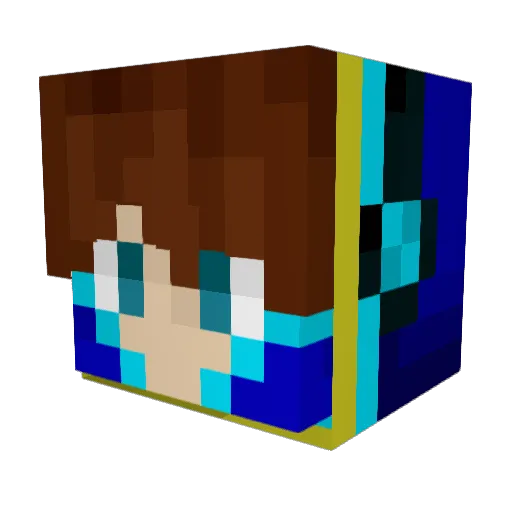 DragonWolfH Minecraft avatar head, 3D render