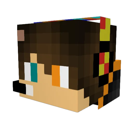 Dragon_all_16 Minecraft avatar head, 3D render