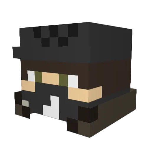 Dragonaz0 Minecraft avatar head, 3D render