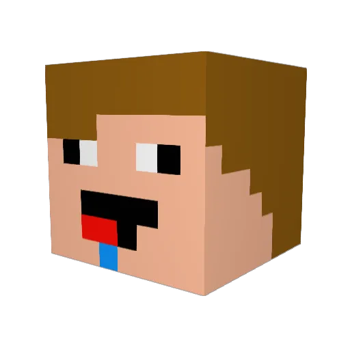 Dragonbuster228 Minecraft avatar head, 3D render