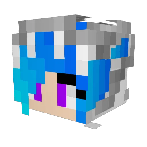 Dragonette Minecraft avatar head, 3D render