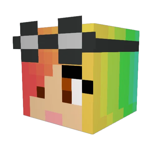 Dragonflie Minecraft avatar head, 3D render