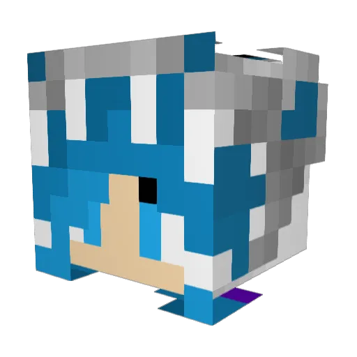 Dragonity_ Minecraft avatar head, 3D render