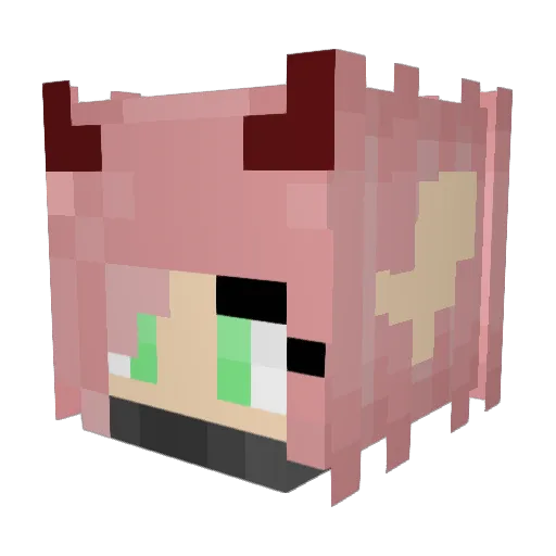 Dragonjof Minecraft avatar head, 3D render