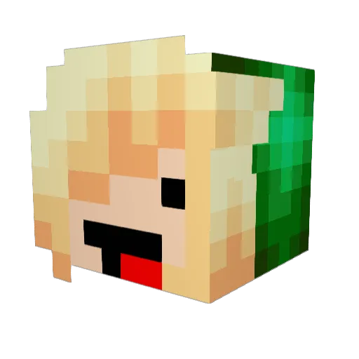 Dragons101X Minecraft avatar head, 3D render
