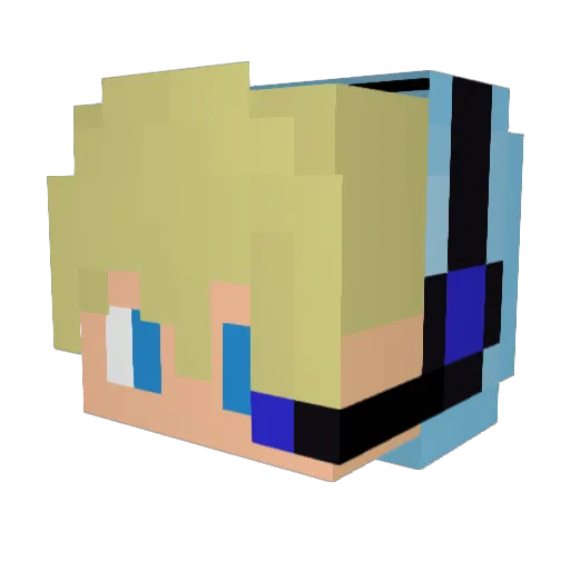 Dragonwolf46 Minecraft avatar head, 3D render