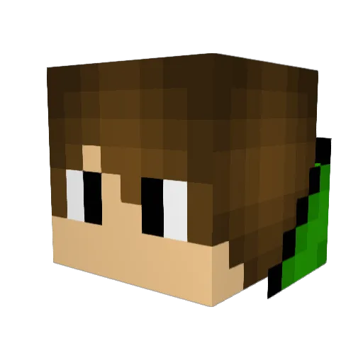 DragonxZombie Minecraft avatar head, 3D render