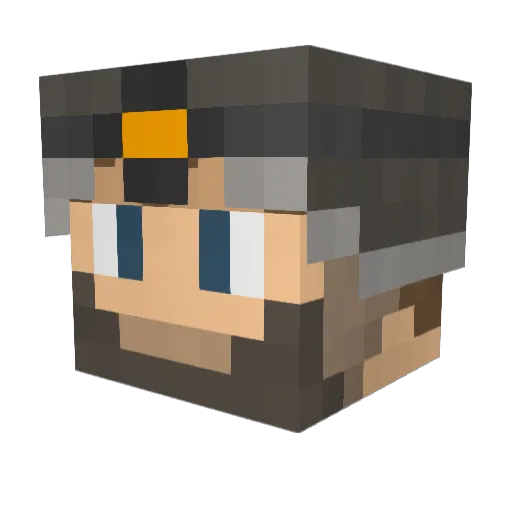 Dragory Minecraft avatar head, 3D render