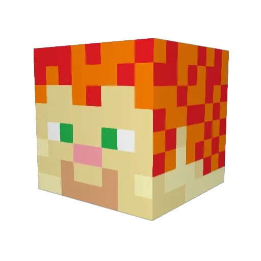 Dragos Minecraft avatar head, 3D render