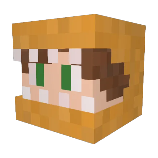 DragsterPlays Minecraft avatar head, 3D render