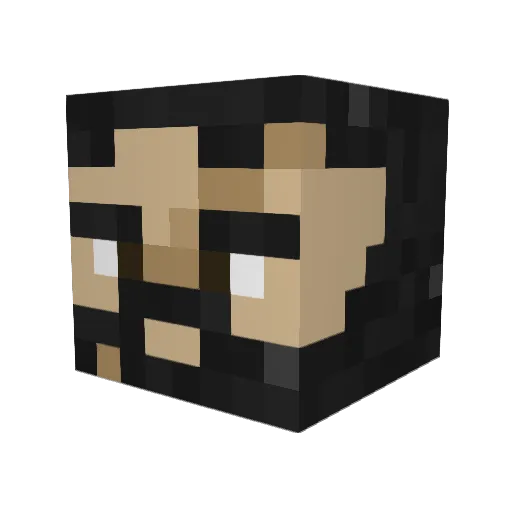 Drakaell Minecraft avatar head, 3D render