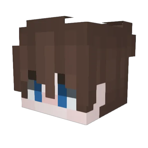 Drakcii Minecraft avatar head, 3D render
