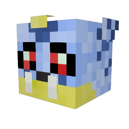 DrakeWadefaing Minecraft avatar head, 3D render