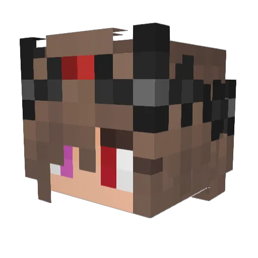 Drakifina Minecraft avatar head, 3D render