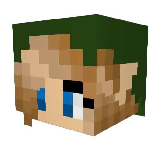 Drallasta Minecraft avatar head, 3D render