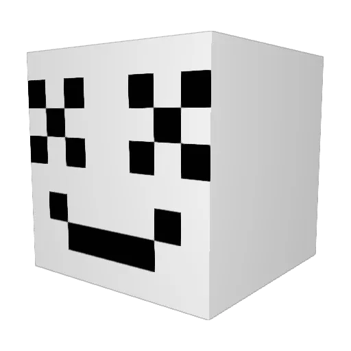 Dralocated Minecraft avatar head, 3D render