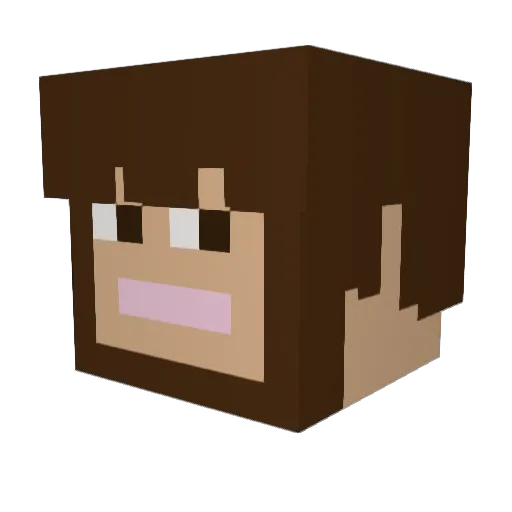 DramaAce Minecraft avatar head, 3D render