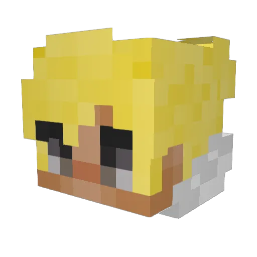 Dramadix Minecraft avatar head, 3D render
