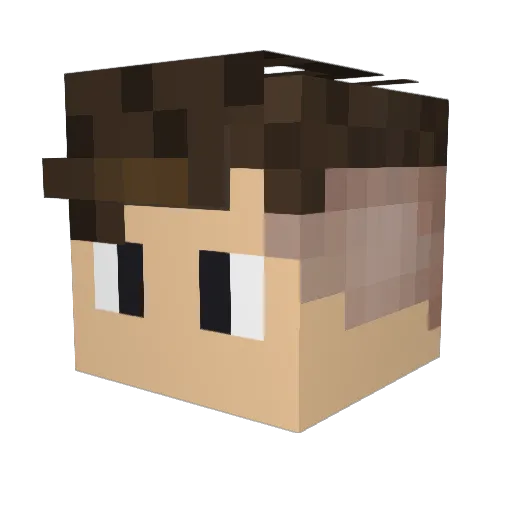 Dramagow Minecraft avatar head, 3D render