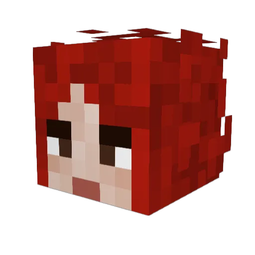 Dramarcoiris Minecraft avatar head, 3D render