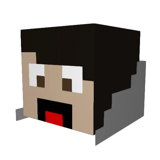 DramaticBanana Minecraft avatar head, 3D render