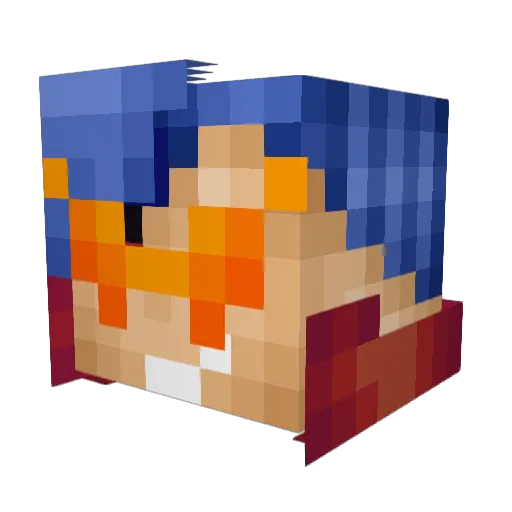 Dramend Minecraft avatar head, 3D render