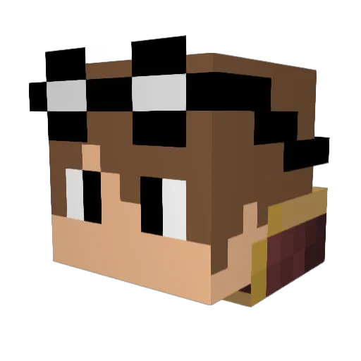 Draodude Minecraft avatar head, 3D render