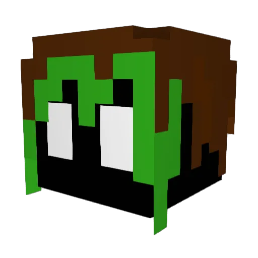 Draphik Minecraft avatar head, 3D render