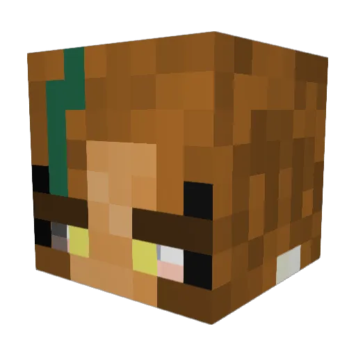 Dratatin Minecraft avatar head, 3D render