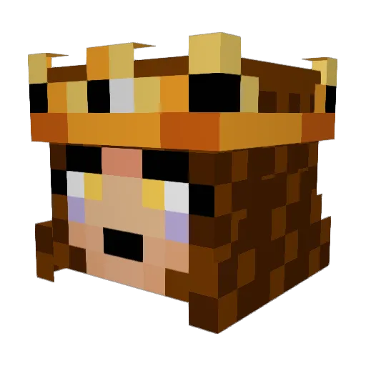 Dravul Minecraft avatar head, 3D render