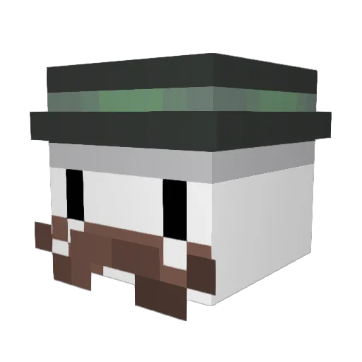 Drawn_ Minecraft avatar head, 3D render