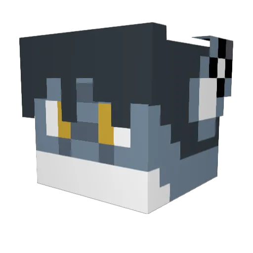 DraxShark Minecraft avatar head, 3D render