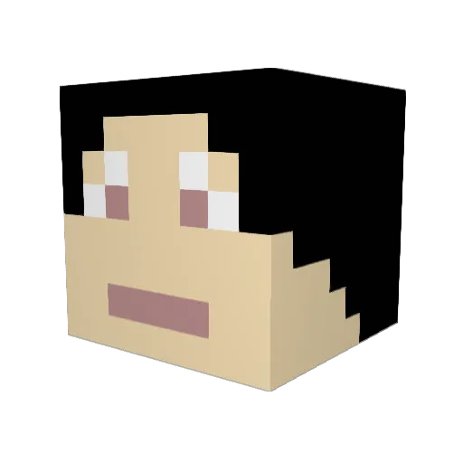 Draxe12 Minecraft avatar head, 3D render
