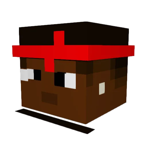 Draziiii Minecraft avatar head, 3D render