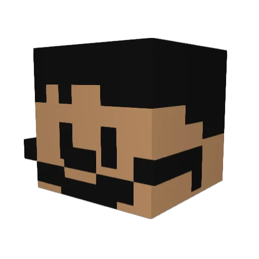 Drboftah Minecraft avatar head, 3D render