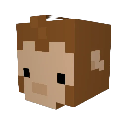 DreTheCra Minecraft avatar head, 3D render