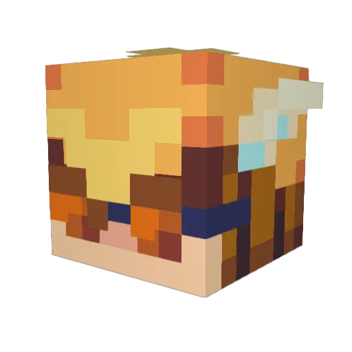 DreadheadHermes Minecraft avatar head, 3D render