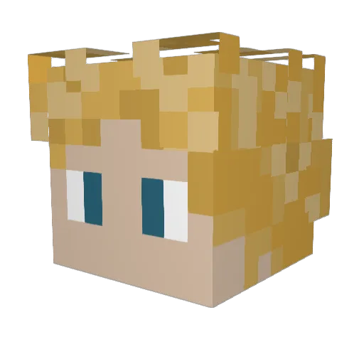 Dreadzter Minecraft avatar head, 3D render