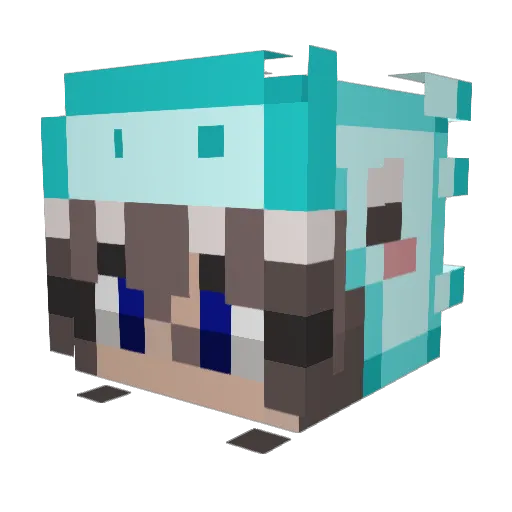 DreamAlicorn Minecraft avatar head, 3D render