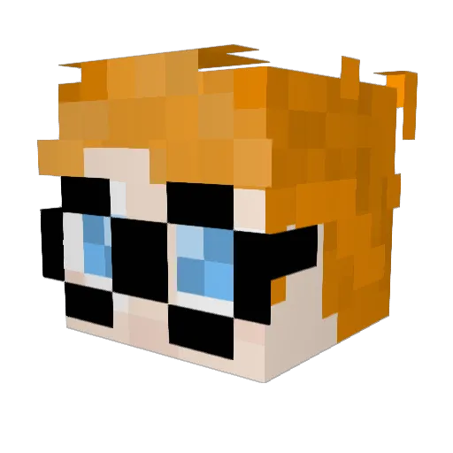 DreamPhoenix Minecraft avatar head, 3D render