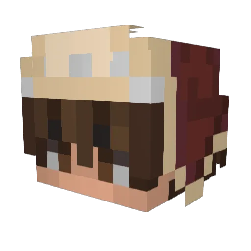 DreamRuso Minecraft avatar head, 3D render
