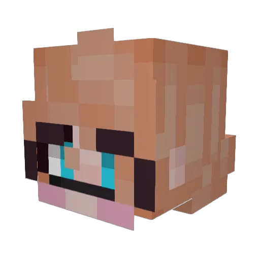 DreamingCassette Minecraft avatar head, 3D render