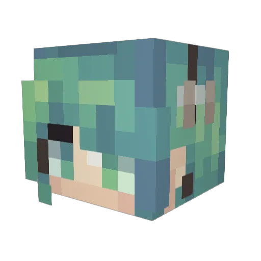 DreamingXitje Minecraft avatar head, 3D render