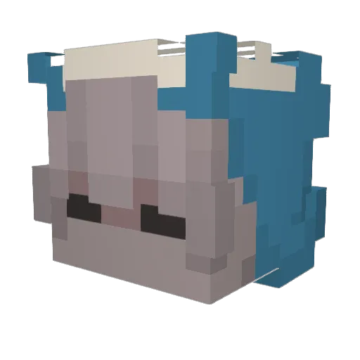 Dreamiu Minecraft avatar head, 3D render