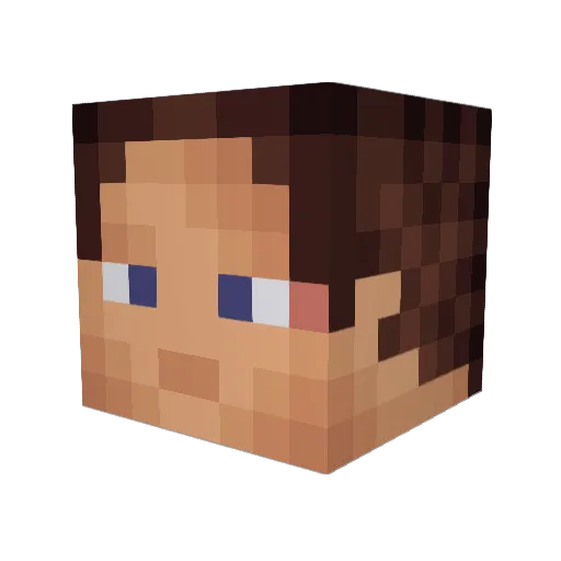 Dreckel Minecraft avatar head, 3D render
