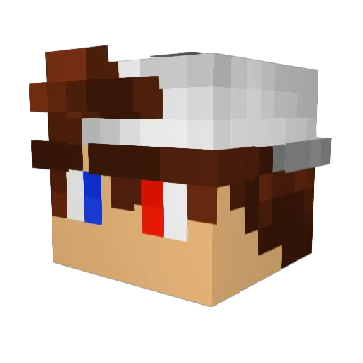 Dreconings Minecraft avatar head, 3D render